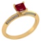 Certified .89 CTW Genuine Ruby And Diamond 14K Yellow Gold Rings