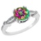 Certified .88 Ctw Genuine Mystic Topaz And Diamond 14K White Gold Rings