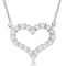 Open Heart Diamond Pendant Necklace 14k White Gold 3.10ctw