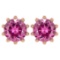 2.00 Ctw SI2/I1 Pink Tourmaline 14K Rose Gold Stud Earring