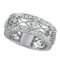Antique style Style Diamond Ring Filigree Band in 14k White Gold 1.00ctw