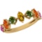 Certified 1.45 Ctw Multi Sapphire 14K Yellow Gold Ring