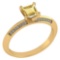 Certified .89 CTW Genuine Citrine And Diamond 14K Yellow Gold Rings