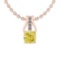 Certified 0.56 Ct GIA Certified Natural Fancy Yellow Diamond and White Diamond 14K Rose Gold Pendant