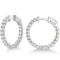 Small Fancy Round Diamond Hoop Earrings 14k White Gold 2.75ctw