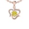 0.92 Ctw i2/i3 Treated Fancy Yellow And White Dimaond 14K Rose Gold Pendant