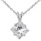 1.00ctw. Princess-Cut Diamond Solitaire Pendant in 18k White Gold H, VS2