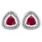 1.42 Ctw Ruby And Diamond 14k White Gold Stud Earrings