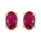 4.50 CTW Genuine Ruby And 14K Yellow Gold Earrings