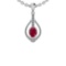 1.07 Ctw SI2/I1 Ruby And Diamond 14K White Gold Vintage Style Pendant