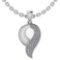 Certified .75 CTW Round Diamond 14K White Gold Pendant