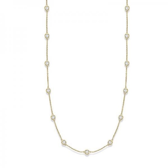 36 inch Station Station Necklace 14k Yellow Gold 2.00ctw