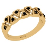 0.22 Ctw I2/I3 Treated Fancy Black Diamond 14K Yellow Gold Eternity Band Ring