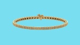 Certified 1.25 Ctw SI2/I1 Diamond Tennis Bracelet 14K Yellow Gold Gold