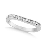 Curved Diamond Wedding Band 18k White Gold 0.22ctw