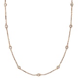 Station Bezel-Set Necklace in 14k Rose Gold 2.00 ctw