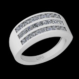 1.17 Ctw VS/SI1 Diamond 14K White Gold Groom's Wedding Band Ring