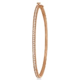 Milgrain Edged Diamond Bangle Bracelet 14k Rose Gold 0.75ctw