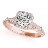 CERTIFIED 18K ROSE GOLD 1.31 CTW J-K/VS-SI1 DIAMOND HALO ENGAGEMENT RING