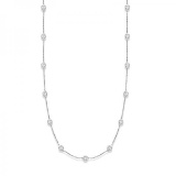 36 inch Station Station Necklace 14k White Gold 4.00ctw