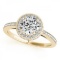 CERTIFIED 18K YELLOW GOLD 1.46 CTW J-K/VS-SI1 DIAMOND HALO ENGAGEMENT RING