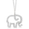 Elephant Diamond Necklace Pave-Set 14K White Gold 0.22ctw