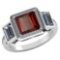 Certified 2.05 CTW Genuine Garnet And Diamond 14K White Gold Ring