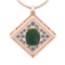 4.83 Ctw SI2/I1 Green Aquamarine And Diamond 14K Rose Gold Vintage Style Pendant