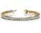 14K YELLOW GOLD 4 CTW G-H I1/I2 PRINCESS CUT DIAMOND STRAND TENNIS BRACELET