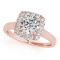 CERTIFIED 18K ROSE GOLD 1.57 CTW J-K/VS-SI1 DIAMOND HALO ENGAGEMENT RING