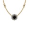 1.12 Ctw i2/i3 Treated Fancy Black and White Diamond 14K Yellow Gold Necklace