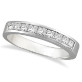 Princess-Cut Channel-Set Diamond Ring in 14k White Gold 1/2 ctw