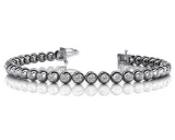 14KT WHITE GOLD 1 CTW G-H VS2/SI1 ROUND BEZEL SET DIAMOND TENNIS BRACELET