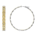 1.88 Ctw i2/i3 Treated Fancy Yellow Diamond 14K White Gold Hoop Earrings