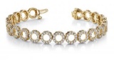 14KT YELLOW GOLD 3 CTW G-H VS2/SI1 DYNAMIC DIAMOND CIRCLE LINK BRACELET