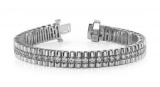 14K WHITE GOLD 2 CTW G-H I1/I2 CONTINUOUS STRAND DIAMOND BRACELET