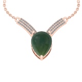 8.52 Ctw SI2/I1 Green Aquamarine And Diamond 14K Rose Gold Vintage Style Pendant