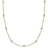 Station Bezel-Set Necklace in 14k Yellow Gold 0.50 ctw