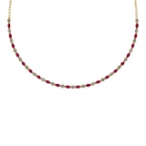 7.10 Ctw SI2/I1 Ruby And Diamond 14K Yellow Gold Necklace