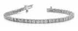 14KT WHITE GOLD 2 CTW G-H VS2/SI1 DOUBLE LINK DIAMOND TENNIS BRACELET