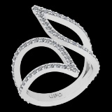 1.09 Ctw i2/i3 Diamond 14K White Gold Eternity Bypass Ring