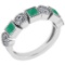 1.22 Ctw I2/I3 Emerald And Diamond 14K White Gold Five Stone Ring