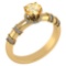 Certified .96 Ctw Genuine Citrine And Diamond 14k Yellow Gold Engagement Ring