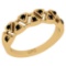 0.22 Ctw I2/I3 Treated Fancy Black Diamond 14K Yellow Gold Eternity Band Ring