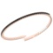 0.90 Ctw i2/i3 Treated Fancy Black Diamond 14K Rose Gold Half Bangle
