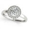 CERTIFIED PLATINUM 1.36 CTW J-K/VS-SI1 DIAMOND HALO ENGAGEMENT RING