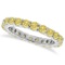 Fancy Yellow Canary Diamond Eternity Ring Band 14k White Gold 1.07 ctw