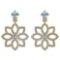 1.20 Ctw Aquamarine And Diamond 14k Yellow Gold Halo Dangling Earring