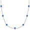 Blue Sapphires Gemstones by The Station Necklace 14k White Gold 2.25ctw