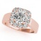 CERTIFIED 18K ROSE GOLD 1.08 CTW J-K/VS-SI1 DIAMOND HALO ENGAGEMENT RING